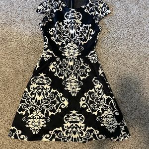 black and white dress